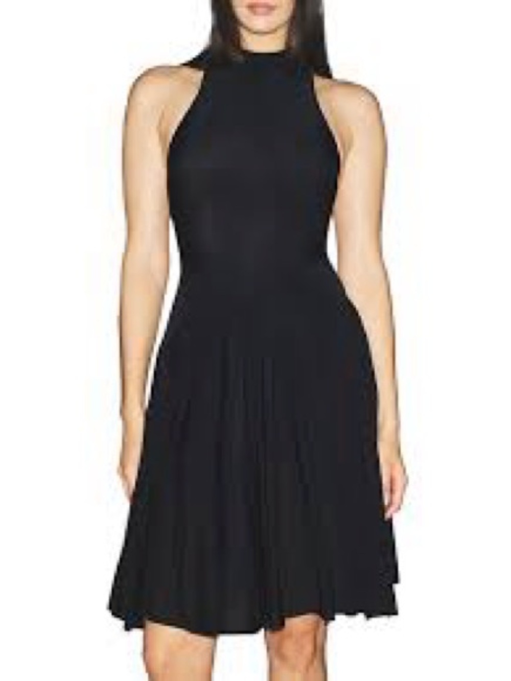NWT Skims Milky Sheer High Neck Midi Dress Obsidian Black Sz L - Picture 15 of 16